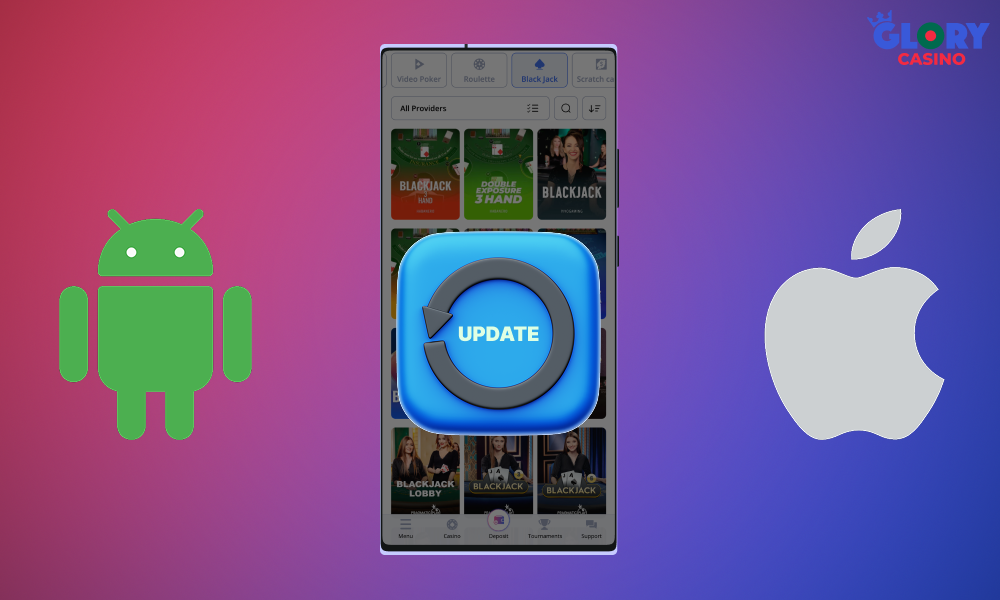 In order to update the Glory Casino app to the latest version - you need to follow a few simple steps
