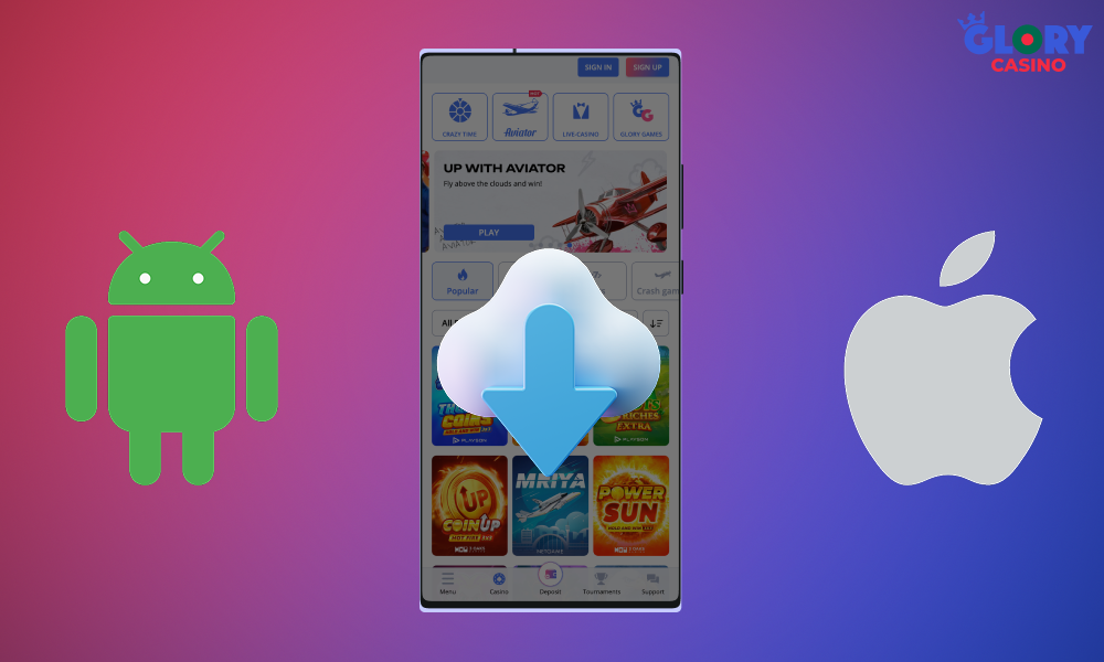 In order to download the Glory Casino app - you need to follow a few simple steps
